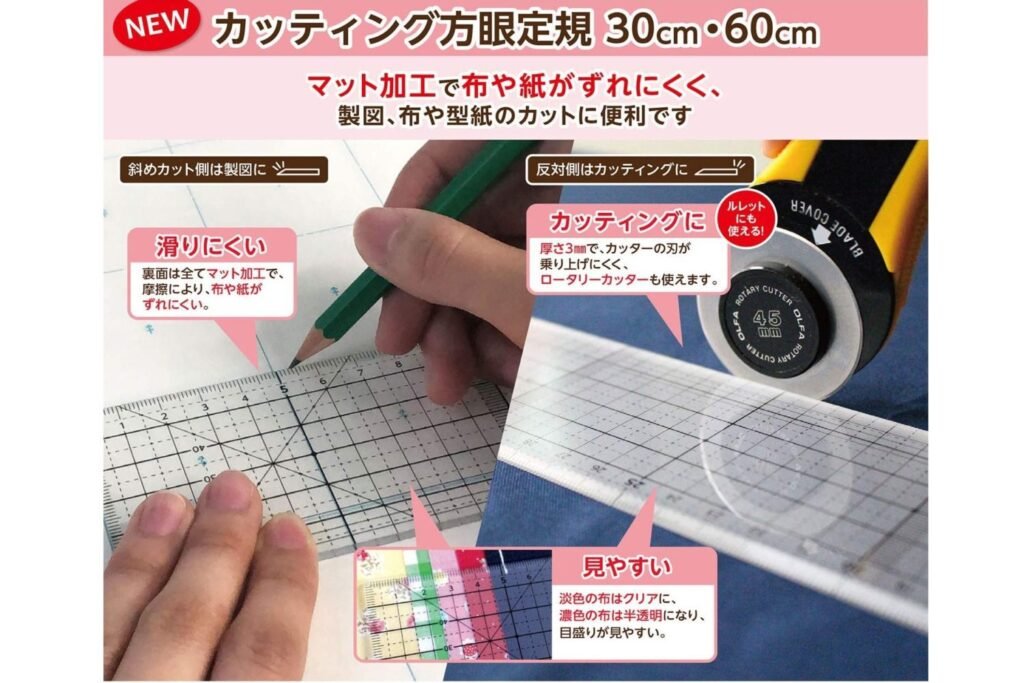 Kawaguchi 60cm Cutting Ruler - Eight Needles