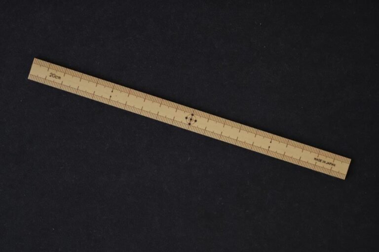 Okane bamboo ruler photographed on the work surface